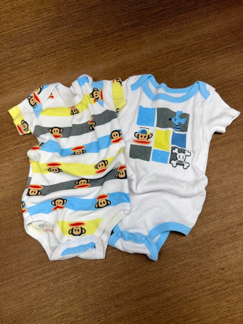 Nike & Paul Frank Baby Onesies Bundle 2 pc Infant Bodysuit Set Cute Prints